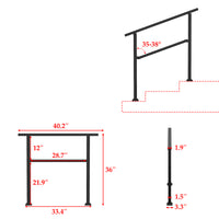 68.5" Modern Matte Black Stair Banister (Set of 3)