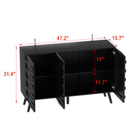 47.2" Modern Minimalist Black Buffet Cabinet with Storage