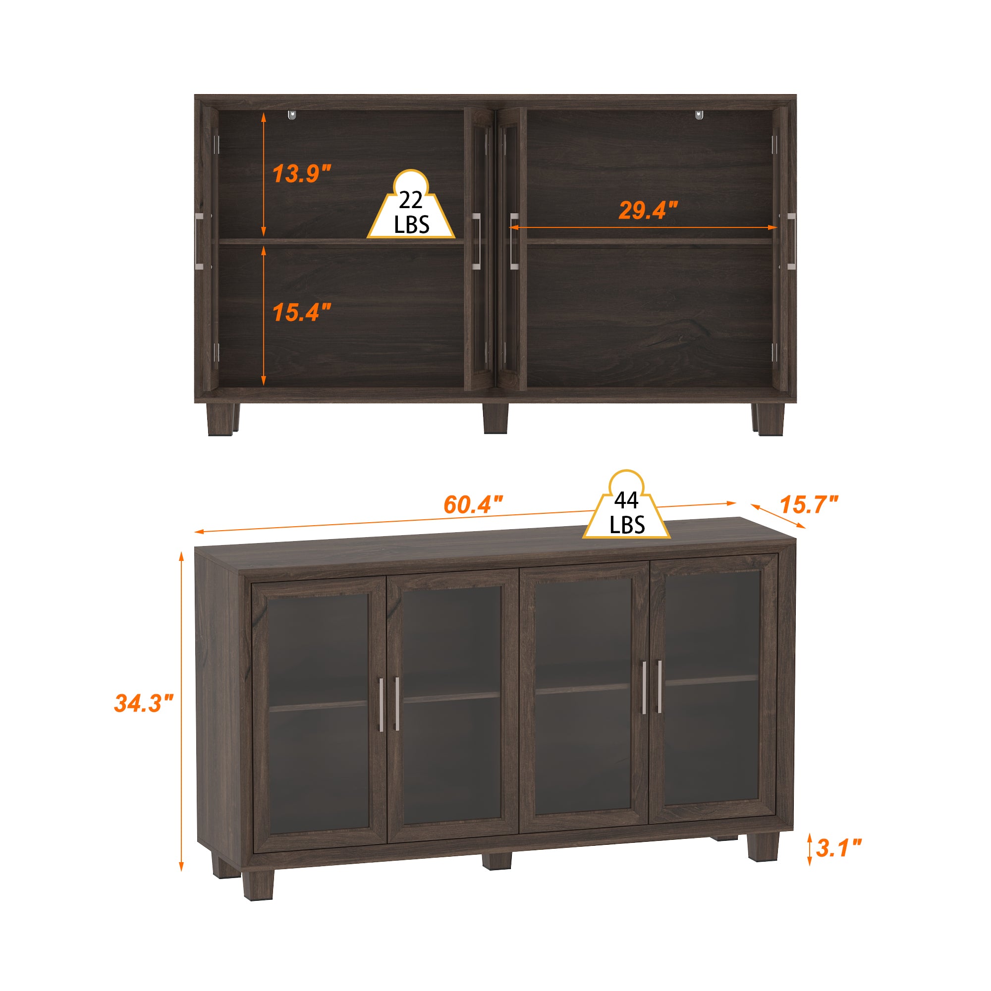Accent Cabinet With Tempered Glass Door