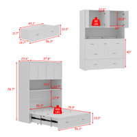 57.8" Modern White Storage Bed with Socket, view 6