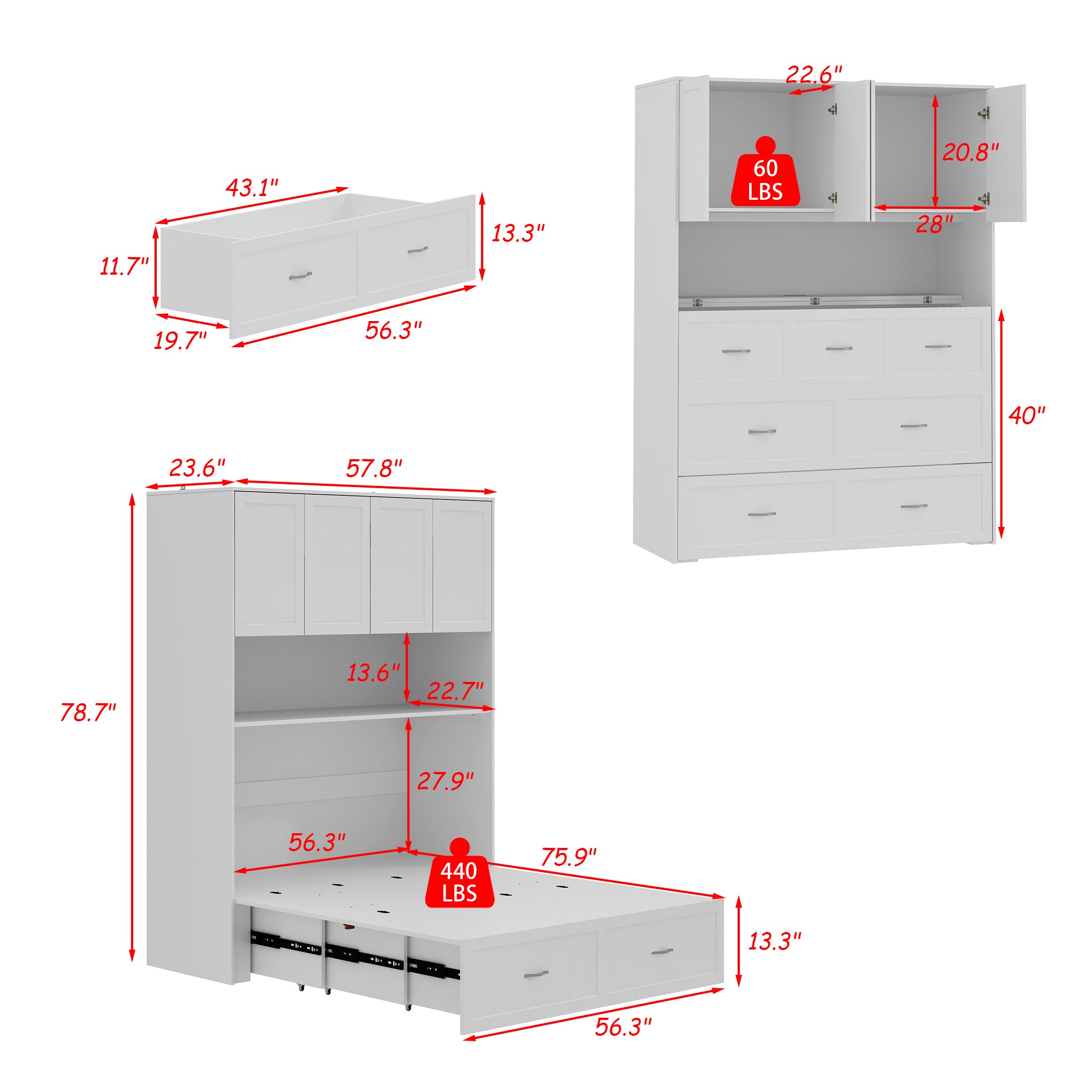 Fullsize Retractable Storage Bed With Socket