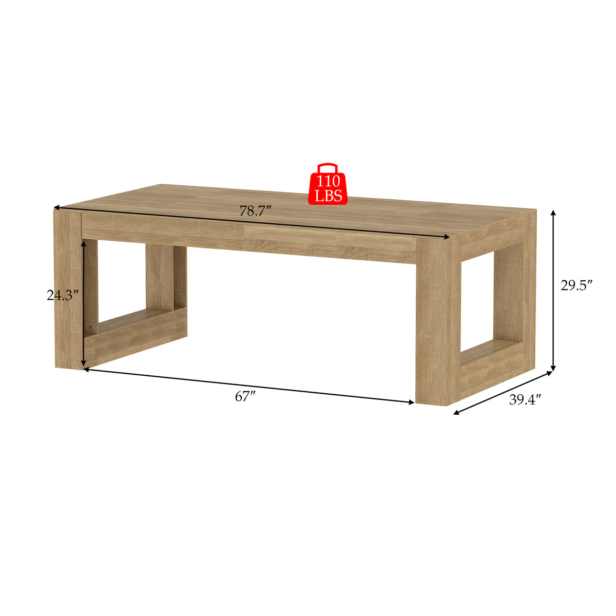 Modern Natural Wood Executive Desk