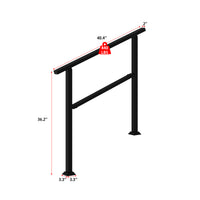 40.4" Minimalist Satin Black Stair Banister with Adjustable Angle