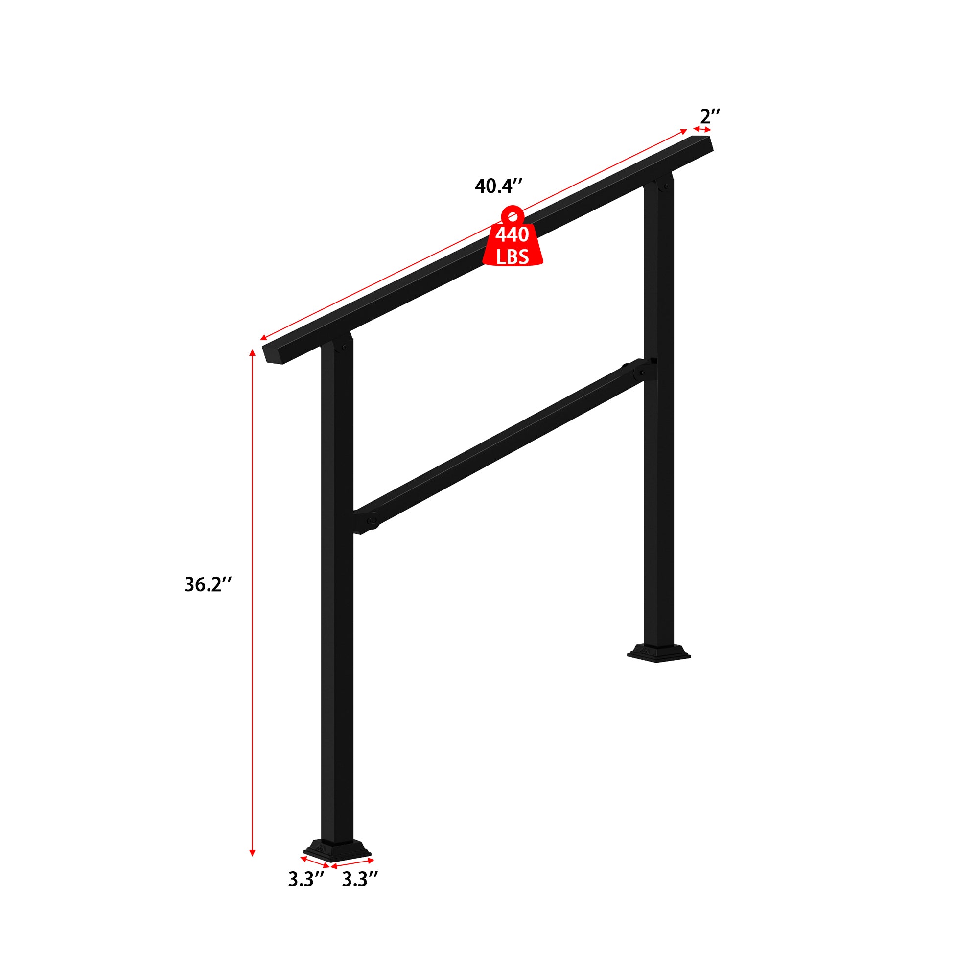 Stair Railing Kit Handrail Flexible Outdoor Deck Hand Rail