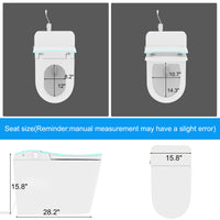 28.2" Modern White Smart Bidet Toilet with UV Sterilization, Heated Seat, Pre-Wash and Warm Air Dryer