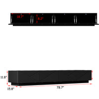 78.7" Modern Black Media Console TV Stand with Drop-Down Doors