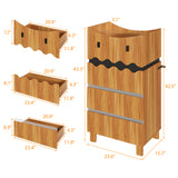 23.6" Playful Brown Monster-Themed Storage Cabinet with 4 Drawers
