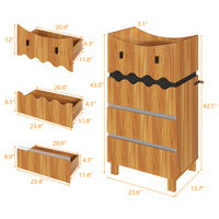 23.6" Playful Brown Monster-Themed Storage Cabinet with 4 Drawers