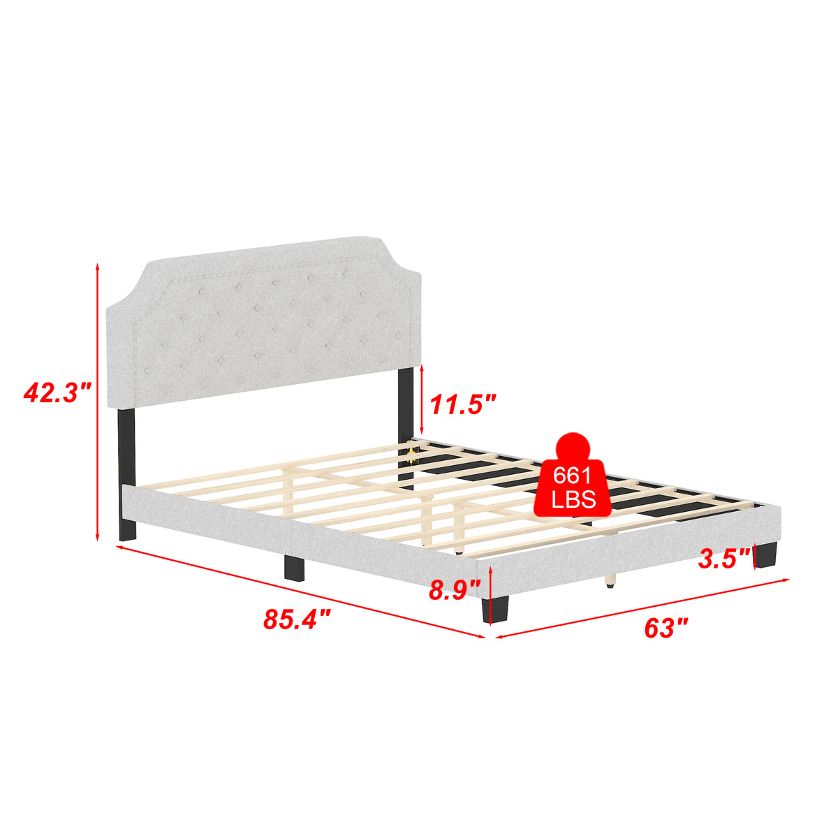 Low Profile Platform Bed With Modern Design