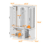 White outdoor storage shed with dimensions labeled on a white background