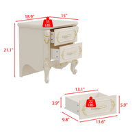 19.7" Elegant Nightstand with 2 Drawers