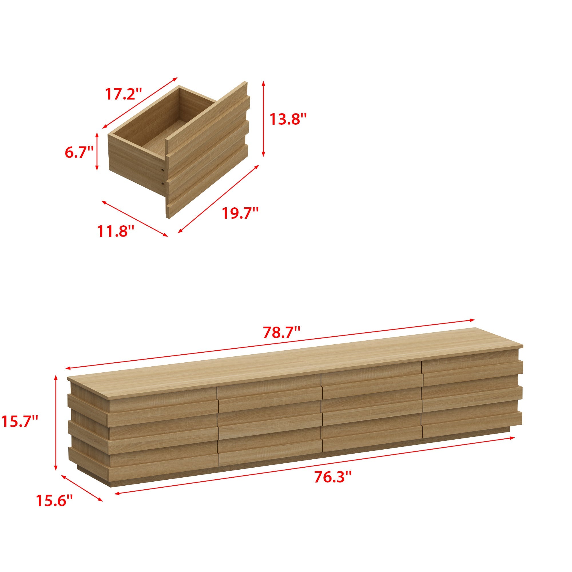 78.7'' W 4-Drawer TV Stand Media Console