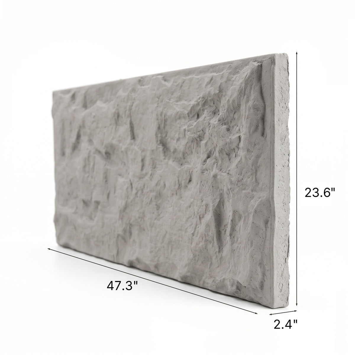 Light Gray Rough Faux Stone Wall Panel Set of 5, Indoor & Outdoor Lightweight Decor Wall Panels