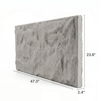 Light Gray Rough Faux Stone Wall Panel Set of 5, Indoor & Outdoor Lightweight Decor Wall Panels