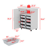 27.3" Two-Door Craft Sewing Table with 8 Baskets
