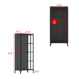 70.9 inch Black Glass Display Cabinet with LED Lighting