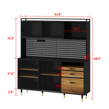 72.3 Multi-Storage Freestanding Kitchen Pantry - FUFUGAGA