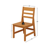19 inches Modern Natural Wood Outdoor Dining Chair 2-Piece Set with 700 lb. Weight Capacity