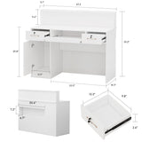Modern Reception Desk Counter Desk with LED Lighting for Hall Entrance