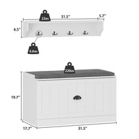 Hall Tree Shelf Rack Shoe Storage Coat Organizer Cabinet for Entryway in Combination