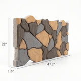 Mixed Color River Rock Faux Stone Wall Panel Set of 6, Lightweight Indoor & Outdoor Decor Wall Panels
