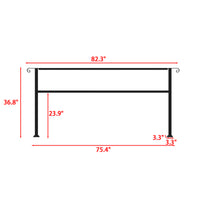 82.3" Modern Matte Black Stair Banister with Adjustable Angle
