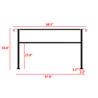 68.5" Modern Matte Black Stair Banister with Adjustable Angle