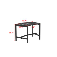23.9" Industrial Black Outdoor Bench (Set of 4)