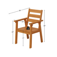 23" Outdoor Dining Chairs HDPE Patio Chairs with Wide Cup-Ready Arms All-Weather Durability (Set Of 2)