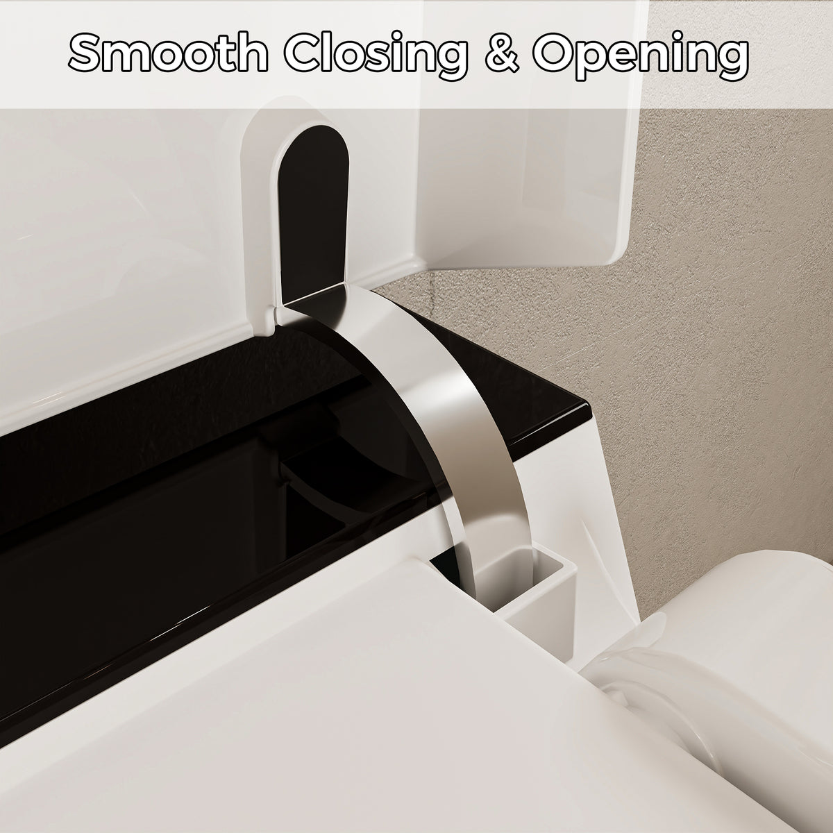 White smart toilet with open lid, built-in bidet, and ambient night light