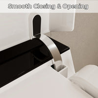White smart toilet with open lid, built-in bidet, and ambient night light