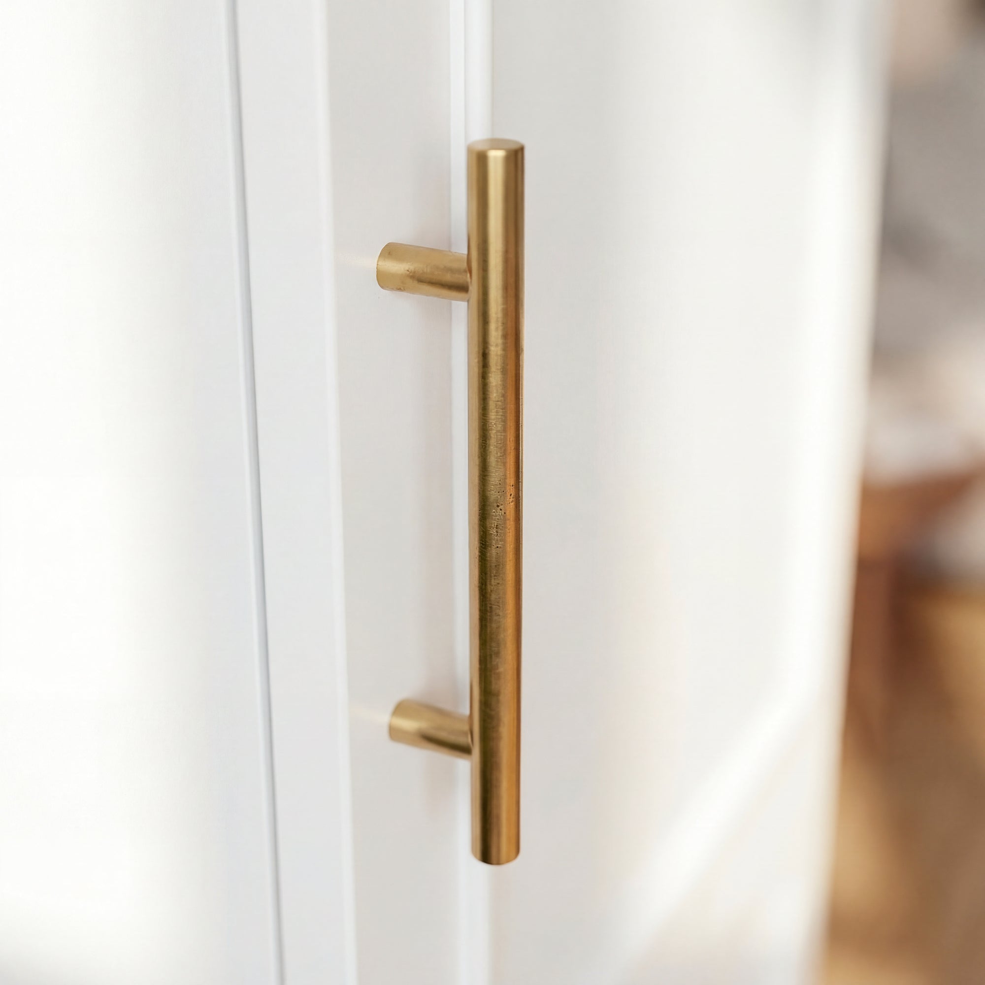 15.7 inches Modern White Compact Wardrobe with Dual Doors, Golden Handles and Multiple Storage Sections