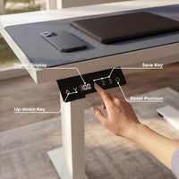 54.3" Minimalist Modern White Standing Desk with Memory Presets