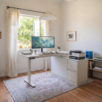 54.3" Minimalist Modern White Standing Desk with Memory Presets
