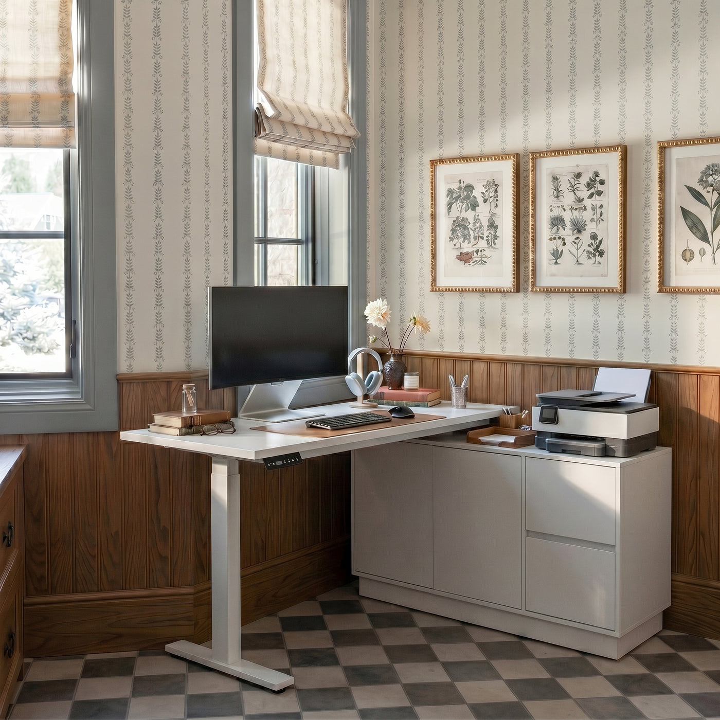 54.3" Minimalist Modern White Standing Desk with Memory Presets