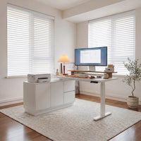 54.3" Minimalist Modern White Standing Desk with Memory Presets