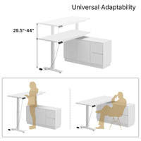 54.3" Minimalist Modern White Standing Desk with Memory Presets