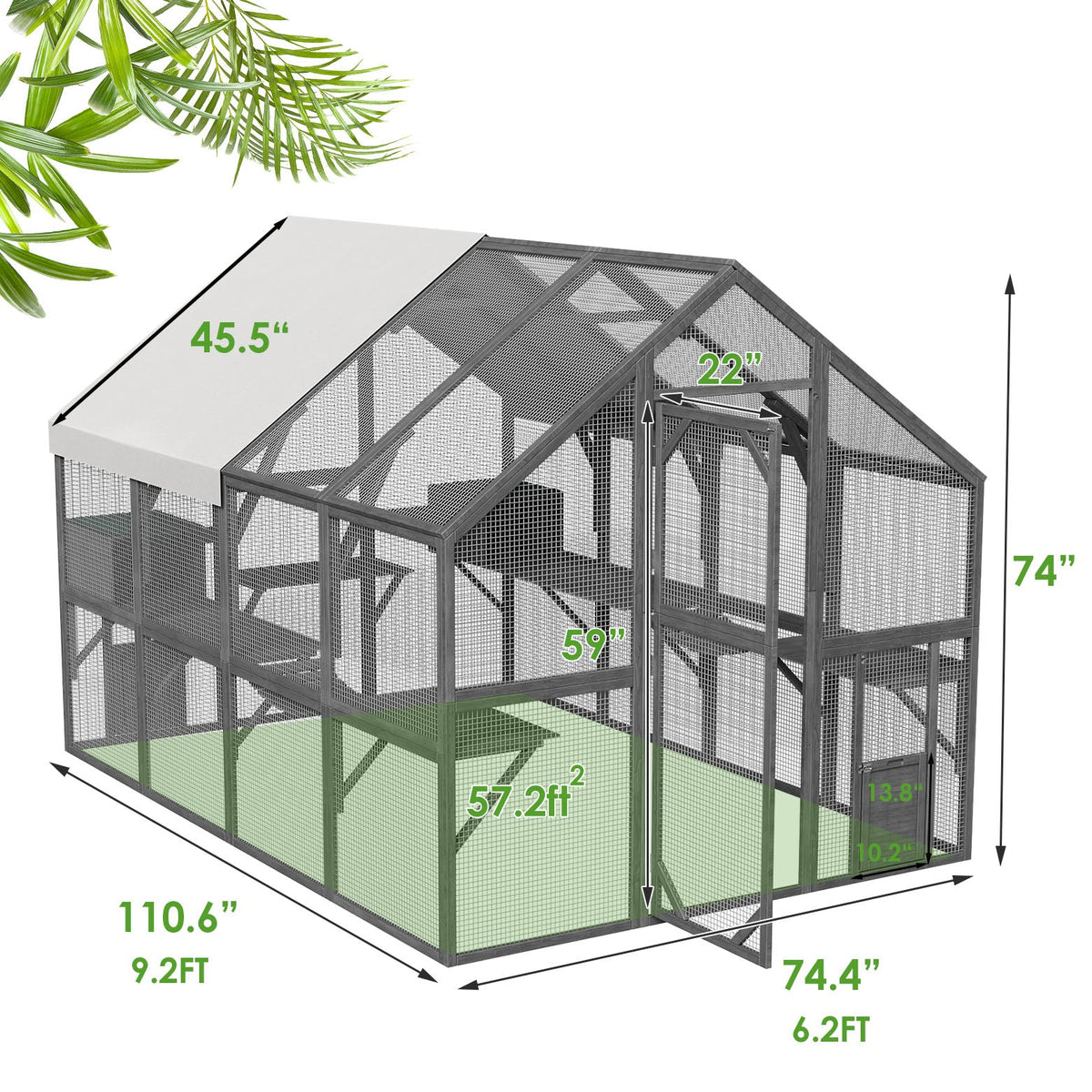 Large Cat Run Wooedn Cat Houses Outdoor Enclosure with Sleeping Houses Bridges Walks