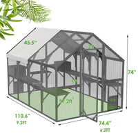 Large Cat Run Wooedn Cat Houses Outdoor Enclosure with Sleeping Houses Bridges Walks