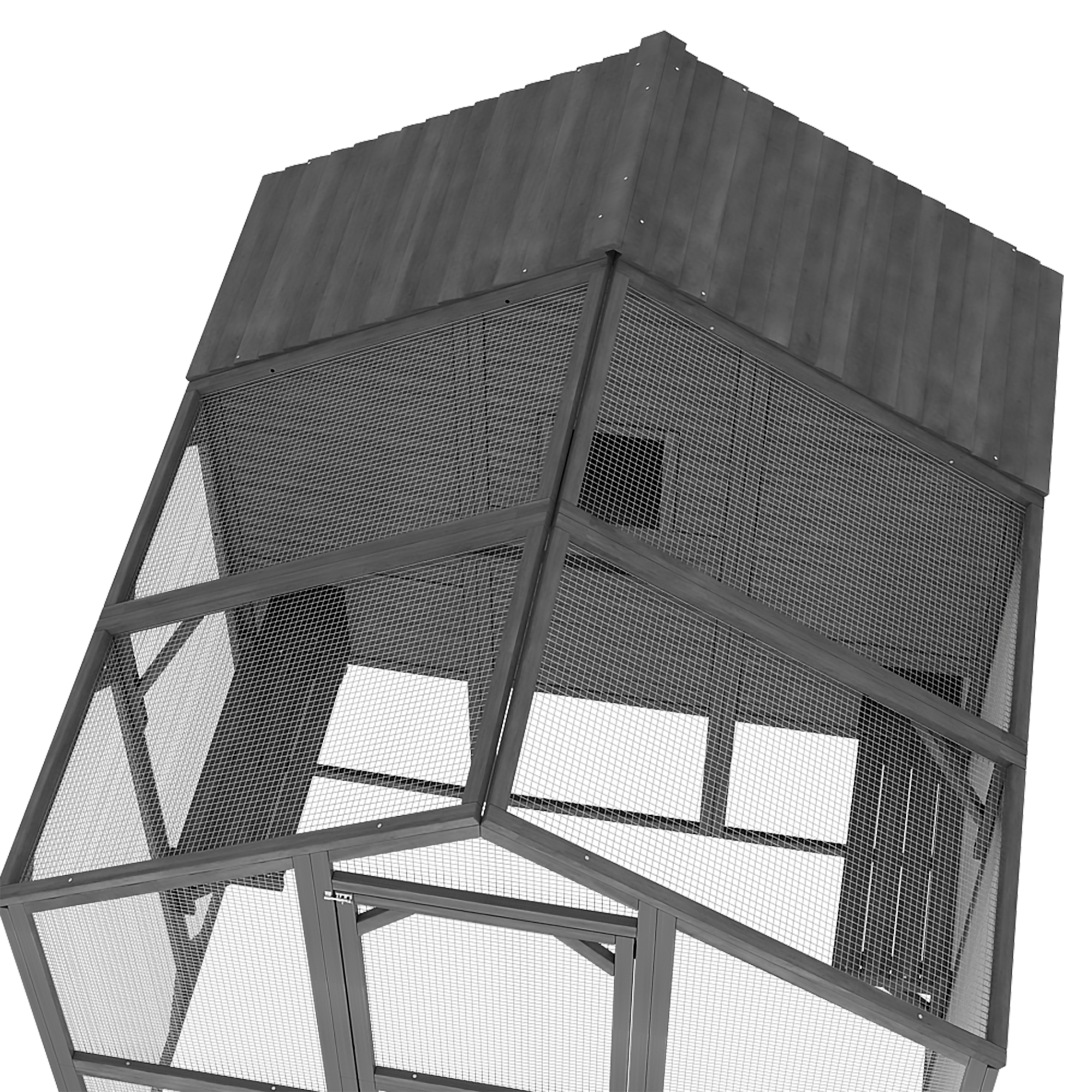 Large Outdoor Cat Enclosure with Cover and Multi-Level Design