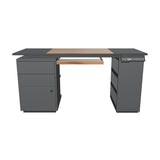 63" Modern Standing Desk with Pegboard Organizer and Keyboard Tray