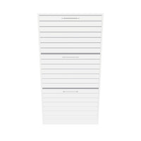 22.4" Farmhouse White/Wood 3-Flip Door Shoe Cabinet Organizer for Hallway Entryway