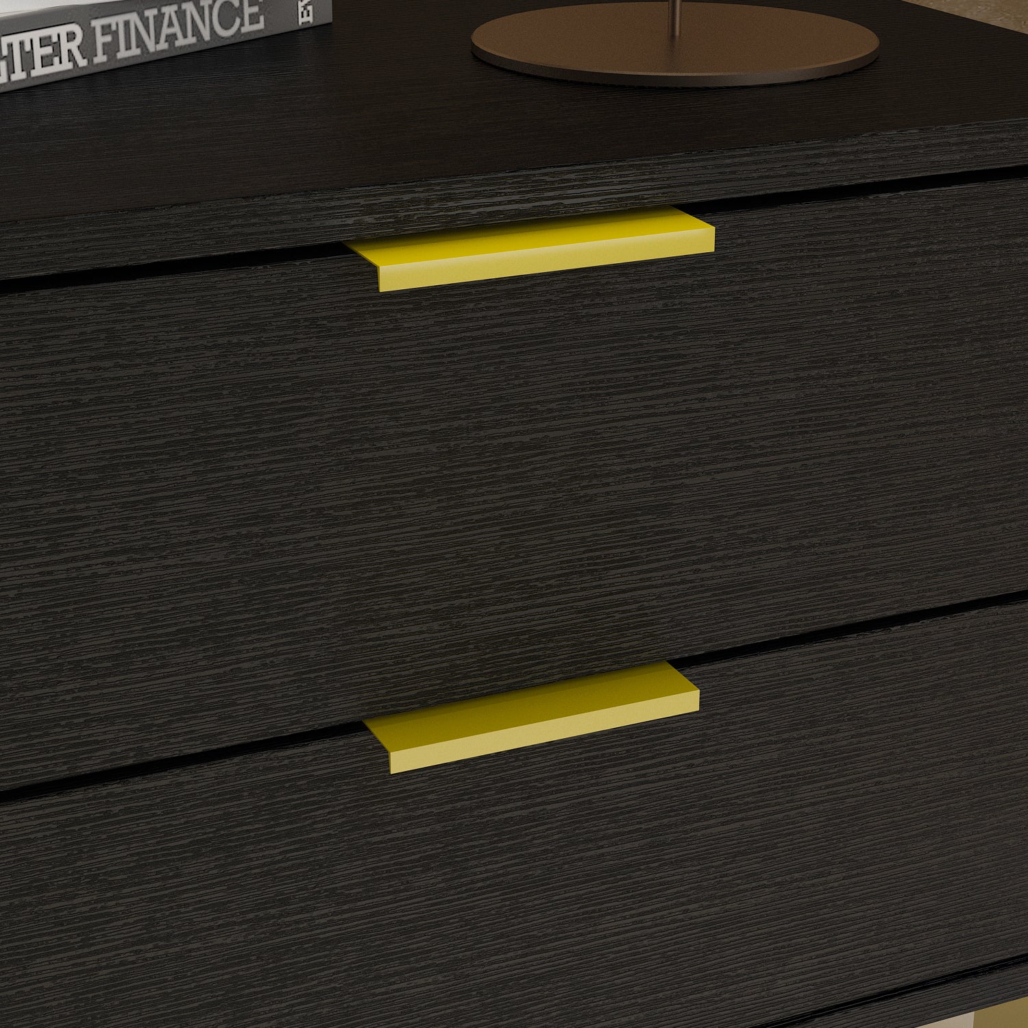 Nightstand with 2 Drawers End Table with Gold Metal Legs for Bedroom