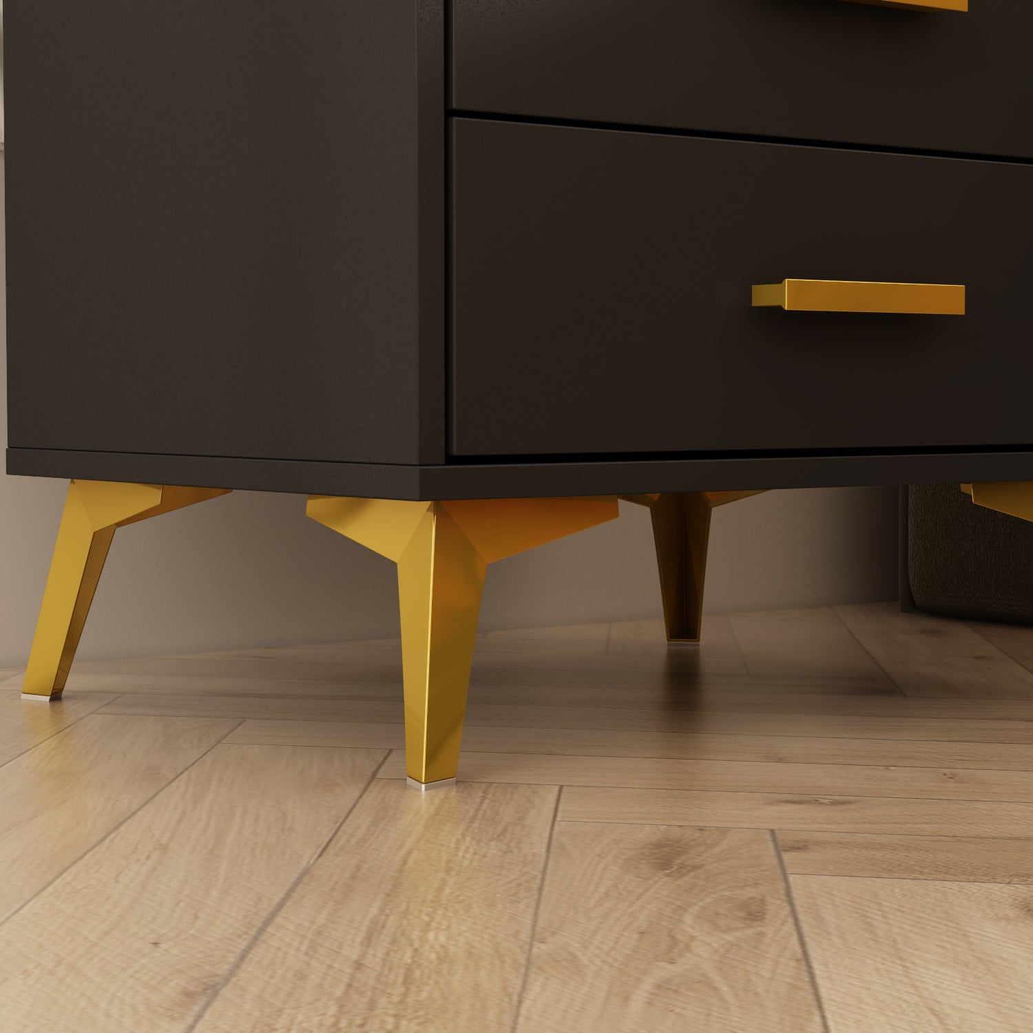 Bedside Nightstand White Finish Cabinet for Bedroom Storage