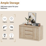 Wooden cabinet with storage categories on a beige background