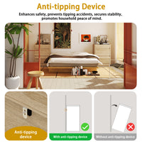 17.7" Smart Wood Nightstand with Hidden Gun Drawer & RFID Lock