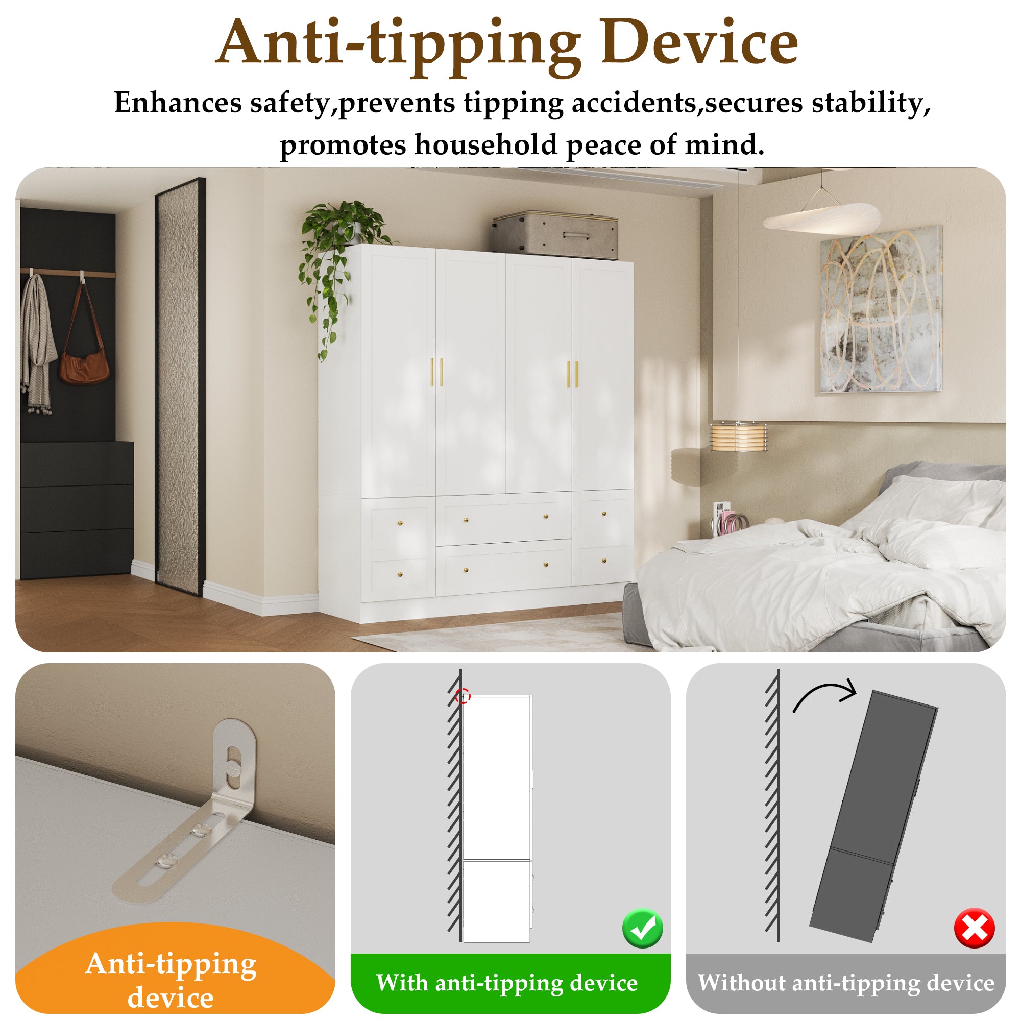 4-Door Wardrobe With Optimized Storage