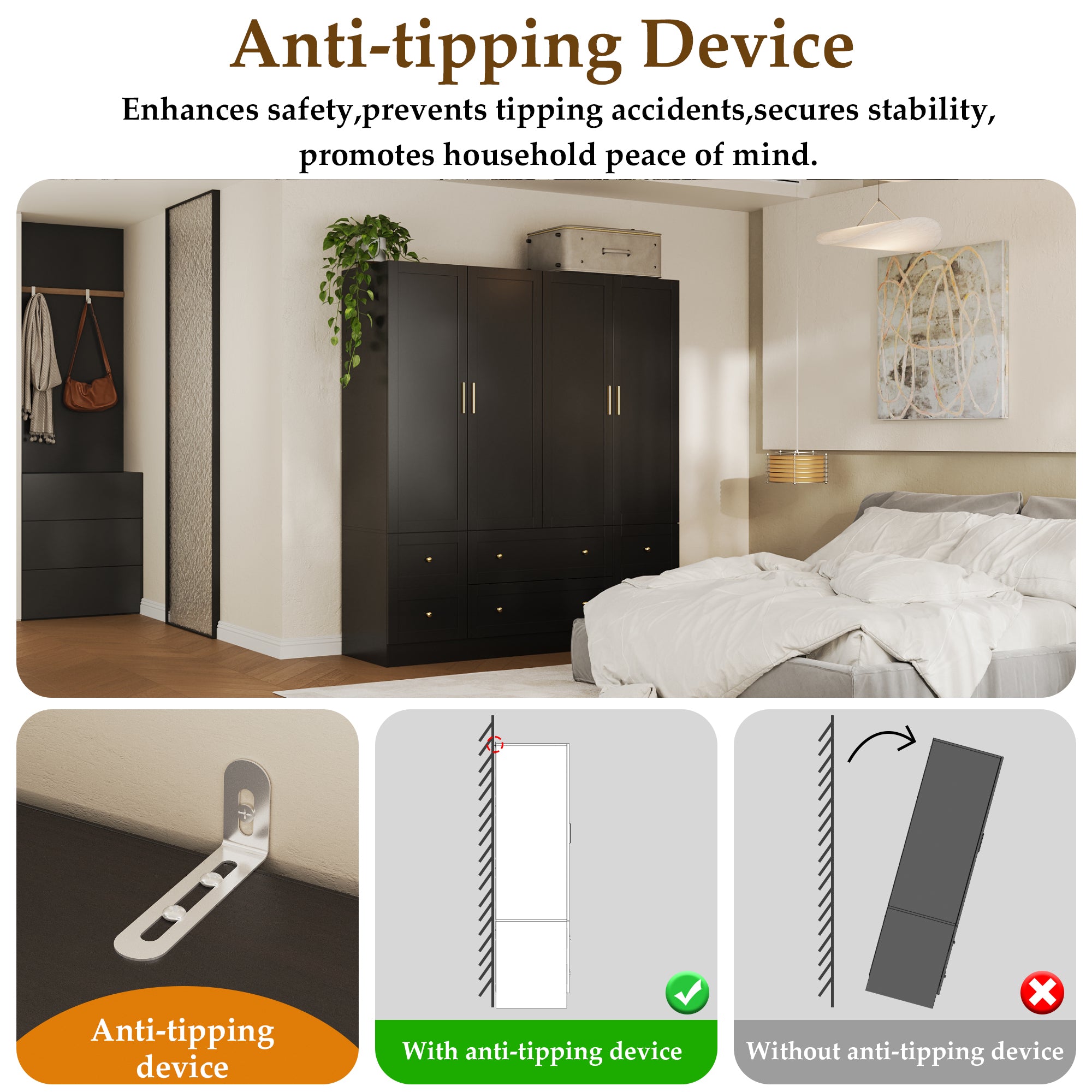 4-Door Wardrobe With Optimized Storage