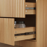 31.5 inch Modern Natural Pantry Cabinet with Door Shelves & 2 Drawers