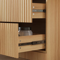 31.5" Modern Natural Pantry Cabinet with Door Shelves & 2 Drawers
